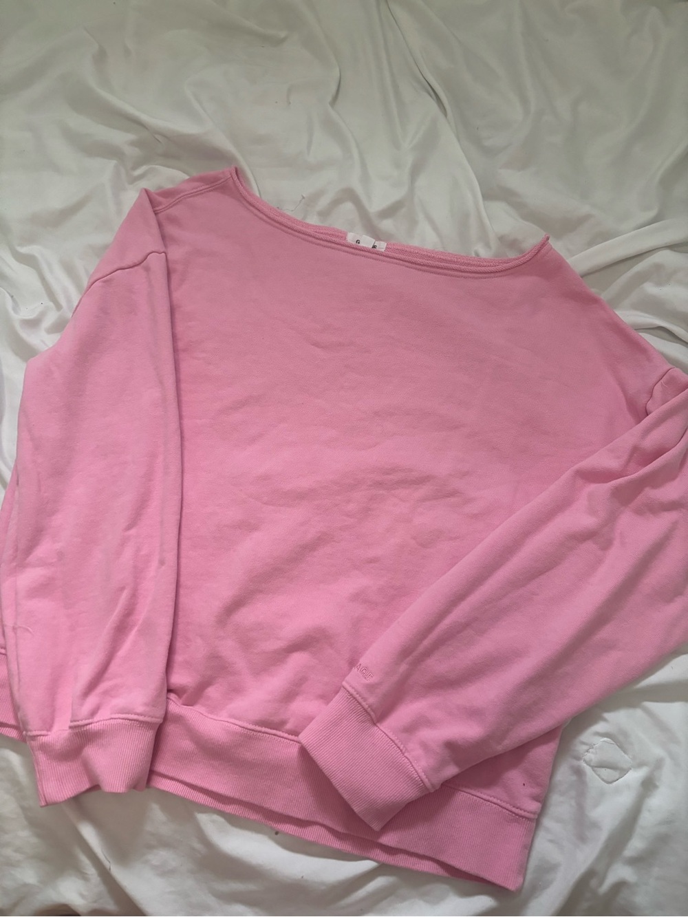 Garage Pink Off-Shoulder Sweatshirt